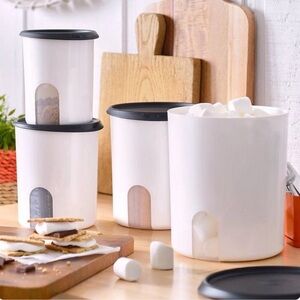 Tupperware One Touch Reminder Canister 4pc Set
